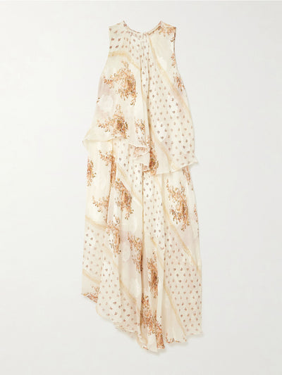 Ulla Johnson Caprice asymmetric layered printed silk-blend dress at Collagerie