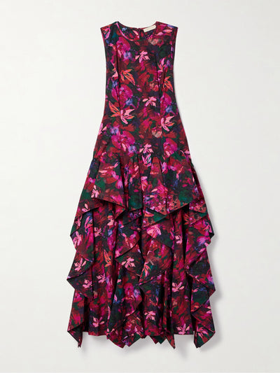 Ulla Johnson Mural ruffled floral-print cotton-poplin maxi dress at Collagerie