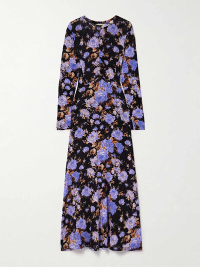 Ulla Johnson Naia ruched floral-print stretch-jersey maxi dress at Collagerie