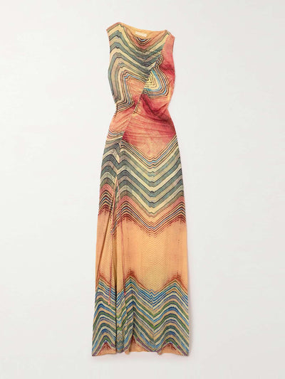 Ulla Johnson Natalia ruched printed Lyocell-jersey maxi dress at Collagerie