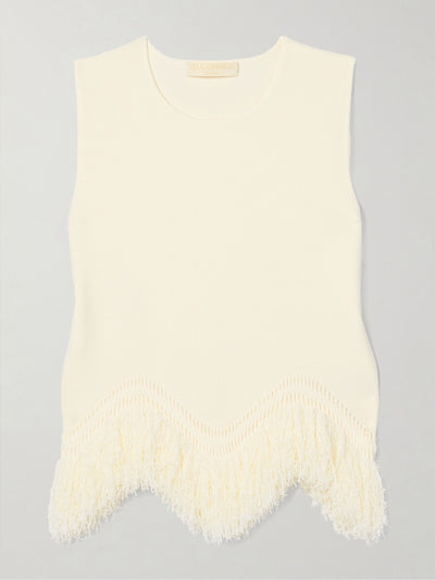 Ulla Johnson Koa fringed knitted top at Collagerie