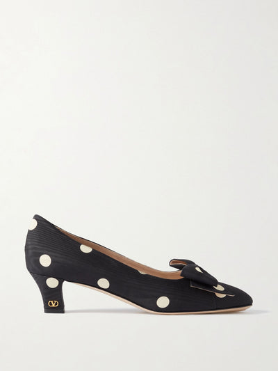 Valentino Garavani Bowow 45 polka-dot moire pumps at Collagerie