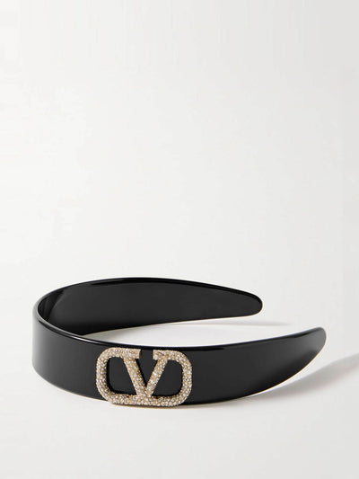 Valentino Garavani Embellished resin headband at Collagerie