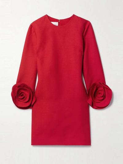 Valentino Garavani Embellished wool and silk-blend mini dress at Collagerie