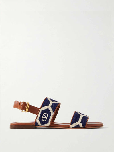 Valentino Garavani Embroidered leather sandals at Collagerie