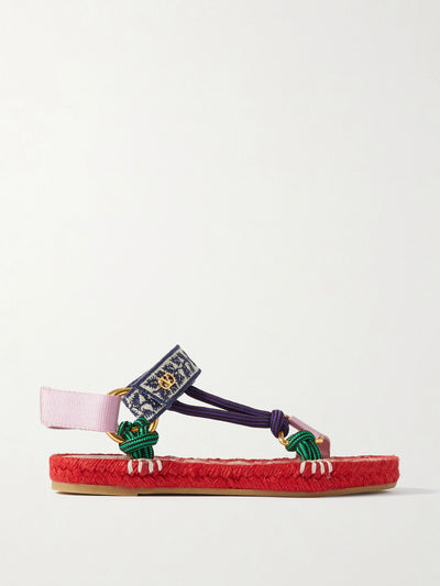 Valentino Garavani Grosgrain, cord and jacquard espadrille sandals at Collagerie