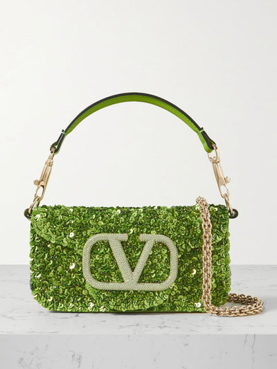 Valentino Garavani Small embellished leather shoulder bag at Collagerie