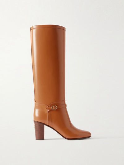 Valentino Garavani Pattie 75 buckle-embellished leather boots at Collagerie