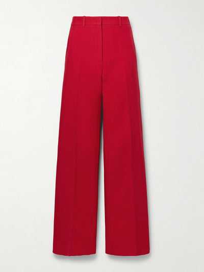 Valentino Garavani Wool and silk-blend crepe straight-leg pants at Collagerie