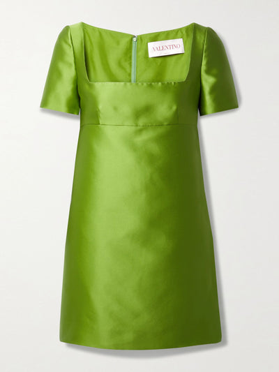 Valentino Garavani Bright green Mikado mini dress at Collagerie