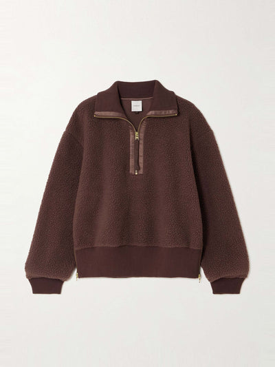 Varley Roselle recycled fleece half-zip sweater at Collagerie