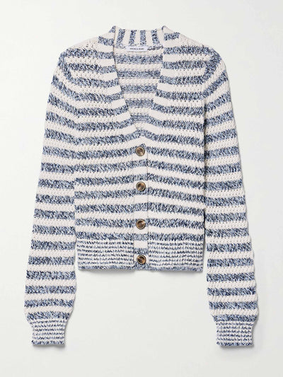 Veronica Beard Artura striped knitted cardigan at Collagerie