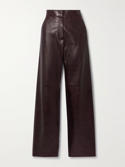 Veronica De Piante Audrey paneled leather wide-leg pants at Collagerie