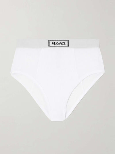 Versace Ribbed stretch-cotton briefs at Collagerie