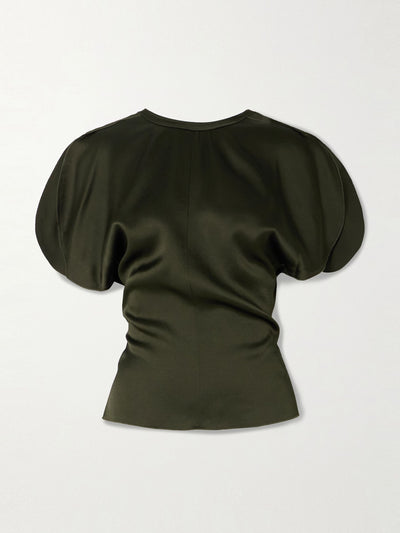 Victoria Beckham Draped satin blouse at Collagerie