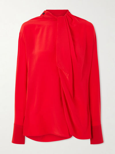 Victoria Beckham Draped silk blouse at Collagerie