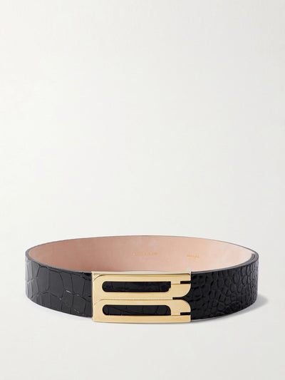 Victoria Beckham Frame croc-effect leather belt at Collagerie