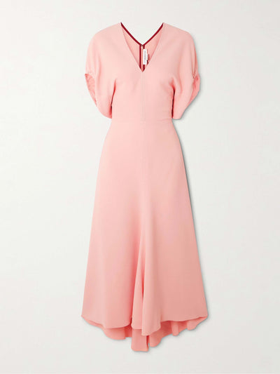 Victoria Beckham Gathered crepe midi dress at Collagerie