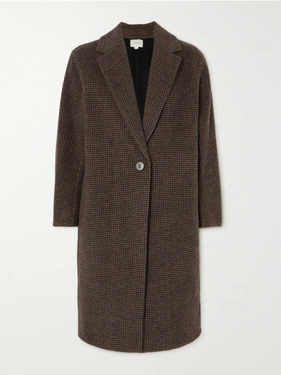 Vince Houndstooth recycled wool-blend coat at Collagerie