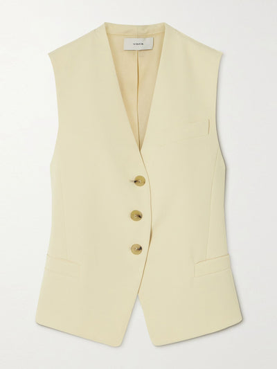 Vince Recycled-crepe vest in off-white at Collagerie