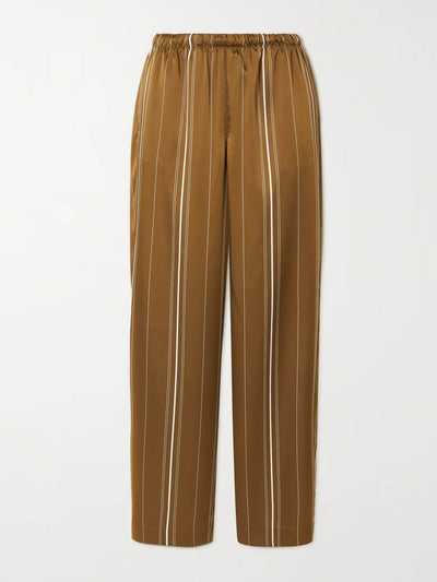 Vince Striped duchesse-satin pants at Collagerie