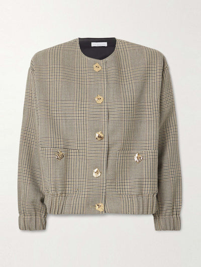Violante Nessi Kelly houndstooth wool bomber jacket at Collagerie