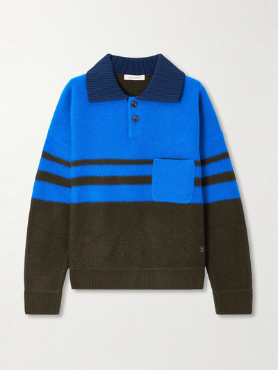 Wales Bonner Calm striped wool-blend polo shirt at Collagerie