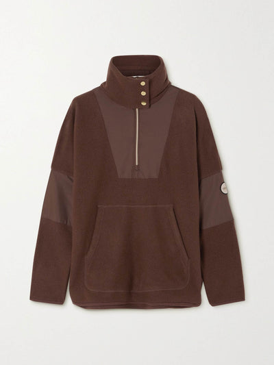 We Norwegians Brown shell-trimmed merino wool-blend sweater at Collagerie