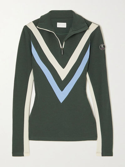 We Norwegians Striped merino wool-blend ski top at Collagerie