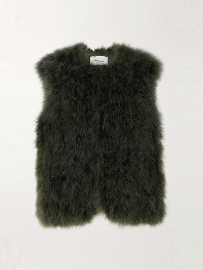 Yves Salomon Feather vest at Collagerie