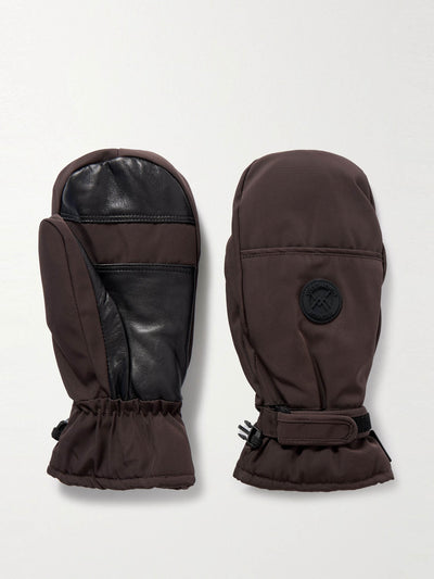 Yves Salomon Leather-trimmed appliquéd padded ski mittens at Collagerie