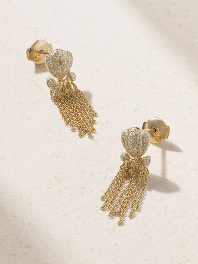Yvonne Léon Poulpes 9kt gold diamond earrings at Collagerie
