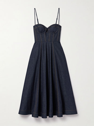 Zimmermann Crush denim midi dress at Collagerie