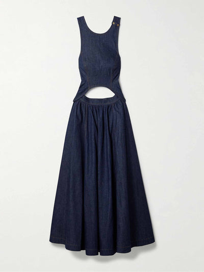 Zimmermann Illuminate cutout denim midi dress at Collagerie