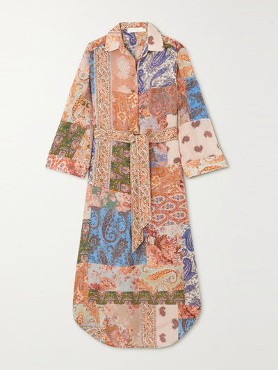 Zimmermann Multi-coloured paisley belted dress at Collagerie
