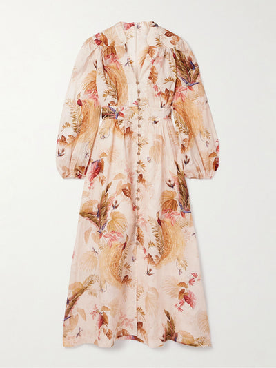 Zimmermann Ascension printed linen midi dress at Collagerie