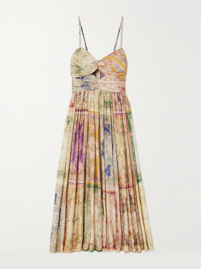 Zimmermann Cutout paisley print satin midi dress at Collagerie