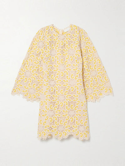 Zimmermann Golden cotton-lace mini dress at Collagerie