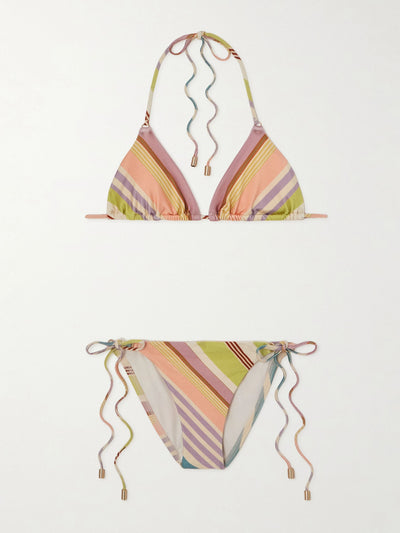 Zimmermann Halliday striped printed bikini at Collagerie