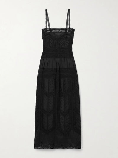 Zimmermann Halliday tiered pannelled lace and cotton-gauze maxi dress at Collagerie