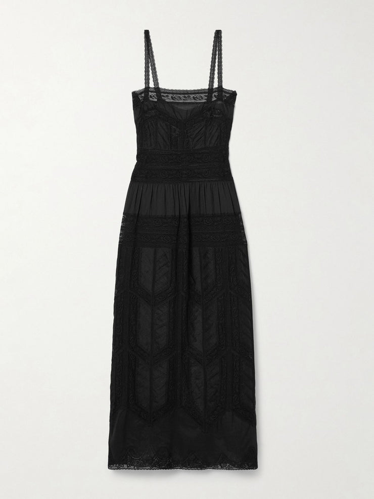 Halliday tiered pannelled lace and cotton-gauze maxi dress Clothing Zimmermann    - Collagerie