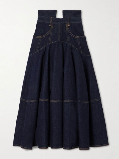 Zimmermann Hypnotic denim midi skirt at Collagerie