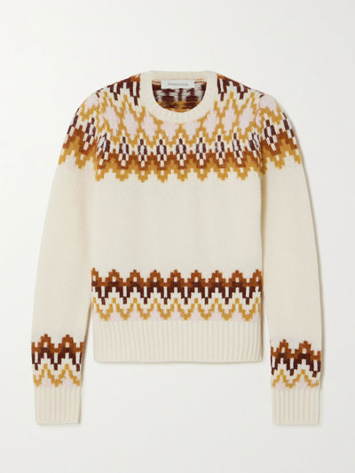Zimmermann Lyrical Fair Isle merino wool-blend sweater at Collagerie