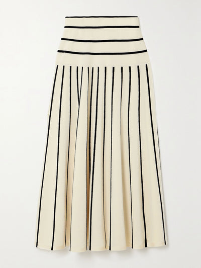 Zimmermann Matchmaker striped knitted midi skirt at Collagerie