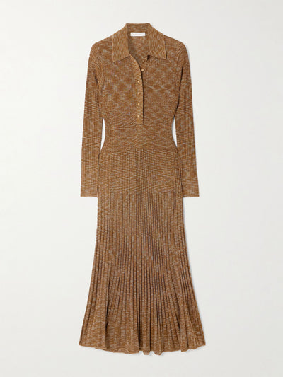Zimmermann Mouline pleated knitted midi dress at Collagerie