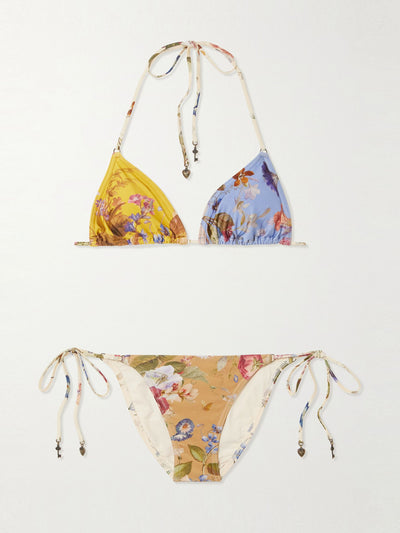 Zimmermann Patience printed triangle bikini at Collagerie