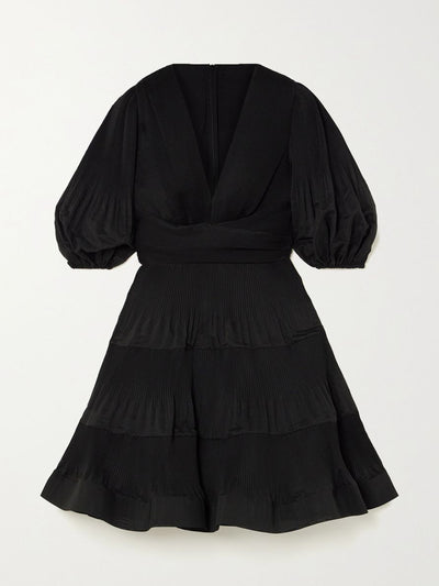 Zimmermann Ruffled tiered plisse-chiffon mini dress at Collagerie