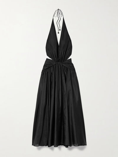 Zimmermann Rhiannon open-back draped organic silk halterneck maxi dress at Collagerie