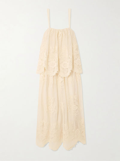 Zimmermann Tiered lace midi dress at Collagerie