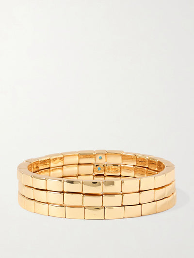 Roxanne Assoulin Level Up set of three gold-tone bracelets at Collagerie